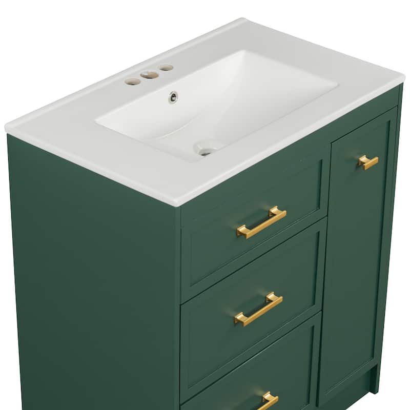 30" Bathroom Vanity Set with Three Drawers
