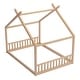 preview thumbnail 17 of 18, Montessori House-shape Bed Frame for Kids Toddler Floor Bed with Fence Headboard Footboard, Low Wooden Tent Bed Without Slats