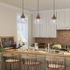 preview thumbnail 5 of 10, The Gray Barn Modern Farmhouse 1-Light Wood Pendant Lights with Pumpkin Glass Shade - 7.5'' L x 7.5'' W x 7.5'' H