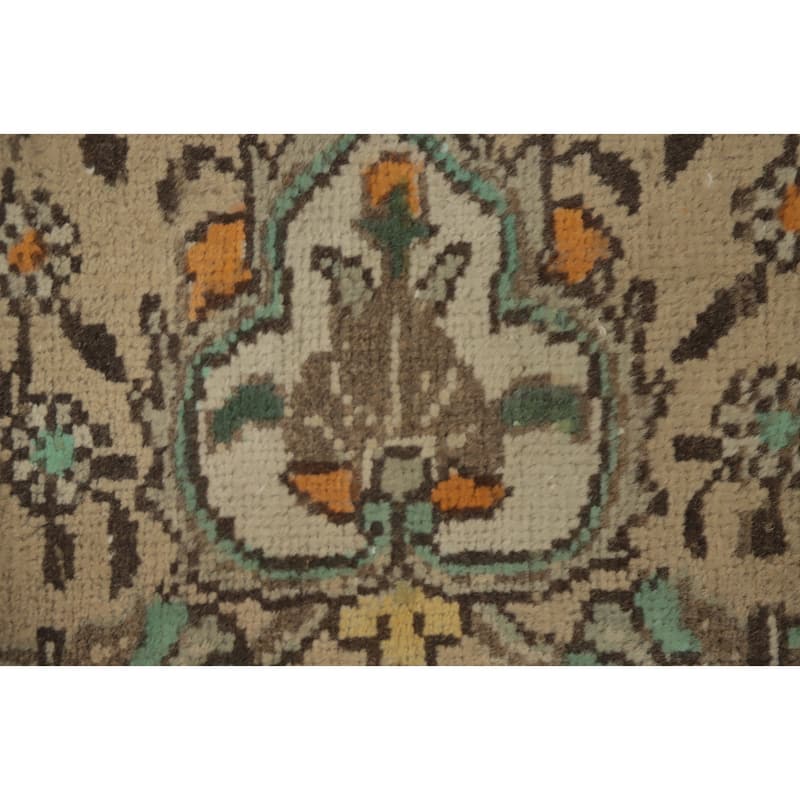 Hand Knotted Oriental 100% Wool Carpet Traditional Floral Oranges & Rust Tabriz Area Rug - 11' 9'' X 8' 5''