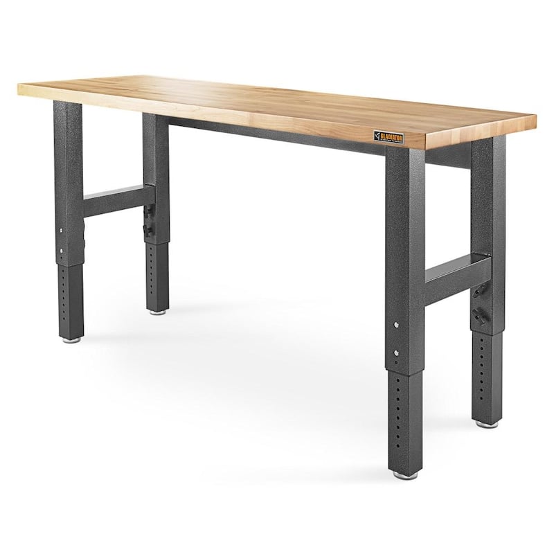 Gladiator GarageWorks 6-foot Adjustable Height Hardwood Workbench - Black