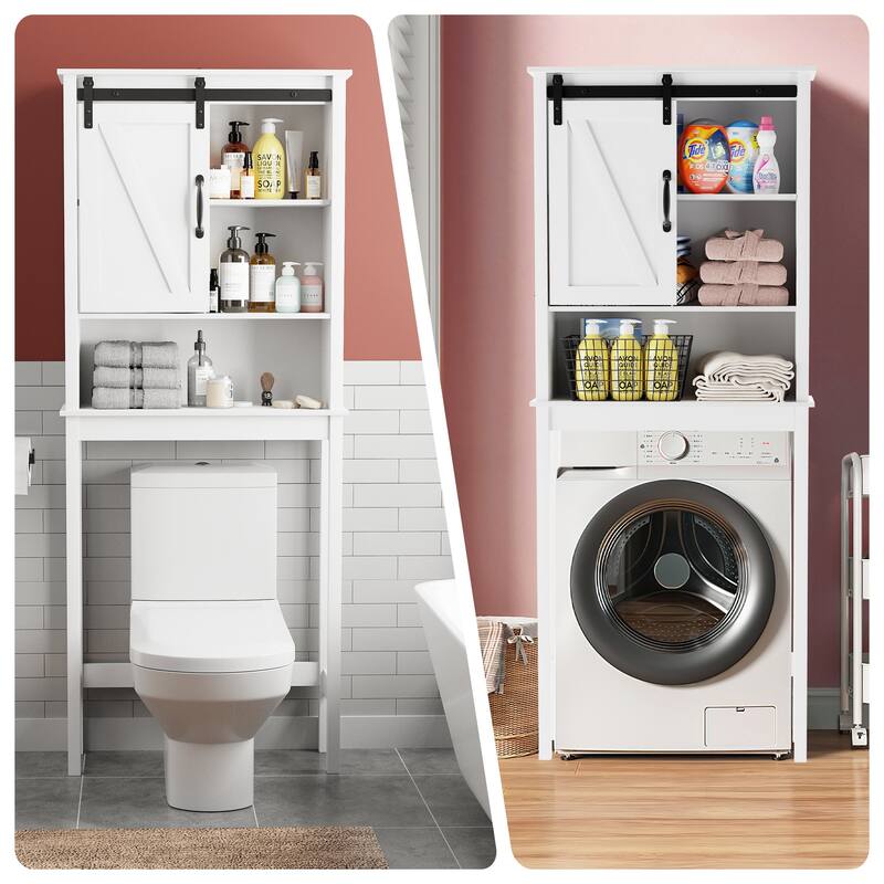 Pellebant Over-the-Toilet Storage Cabinet Space Saver Bathroom - 66.54" H x 27.17" W x 9.06" D