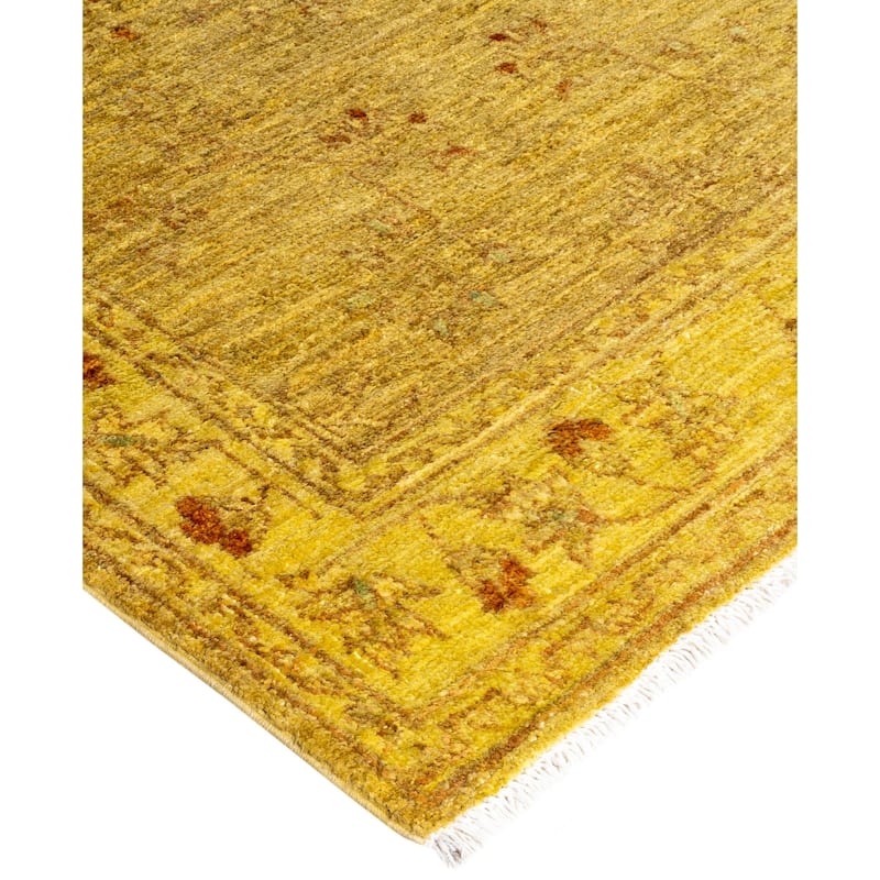 Overdyed One-of-a-Kind Hand-Knotted Area Rug - Yellow - 3' 3" x 4' 9"