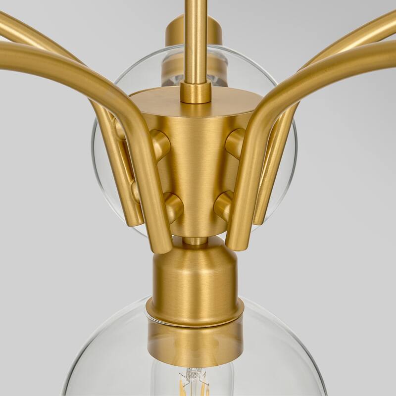 LamQee Sputnik Metal Chandelier with Clear Glass Globe Shades