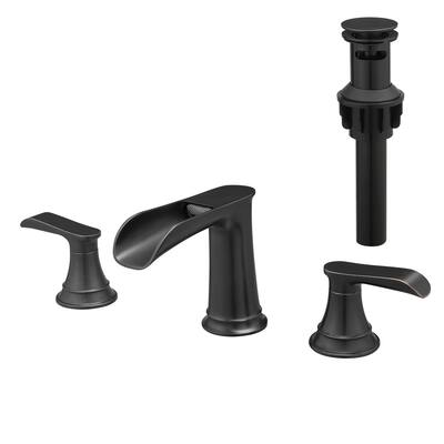 Double Handle Waterfall Widespread Bathroom Faucet