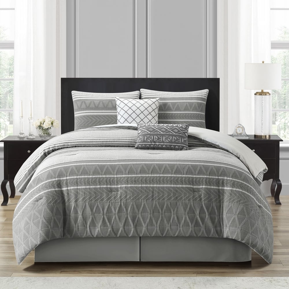 Nanshing Athena 6 Piece Contemporary Geometric Comforter Set