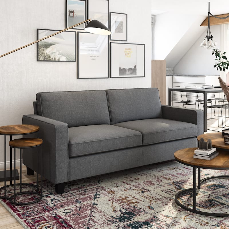 Georgia Upholstered Three Seater Sofa, Grey