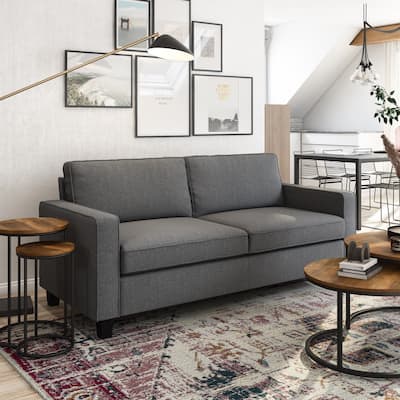 Georgia Upholstered Three Seater Sofa, Grey