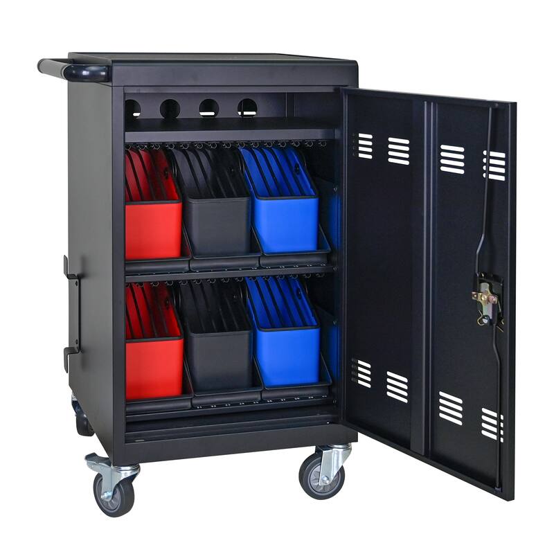 Tablet Laptop 32-bit-Plastic Device Basket Device for Mobile Charging Trolley- Includes Cable Management Dividers