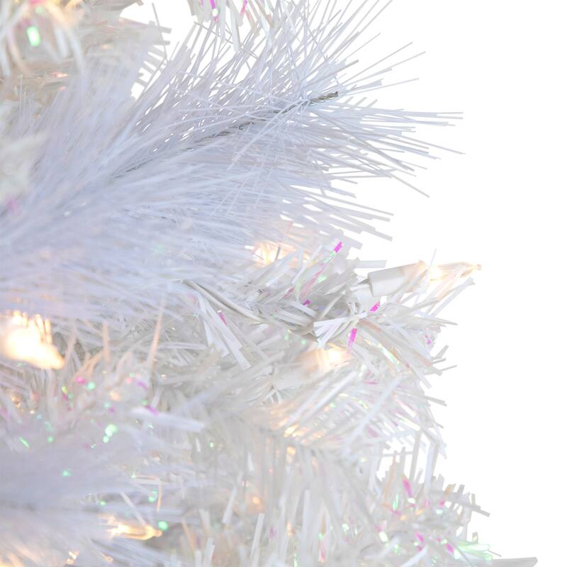 6.5' Seneca White Spruce Artificial Christmas Tree, Dual Function LED - 6.5 Foot