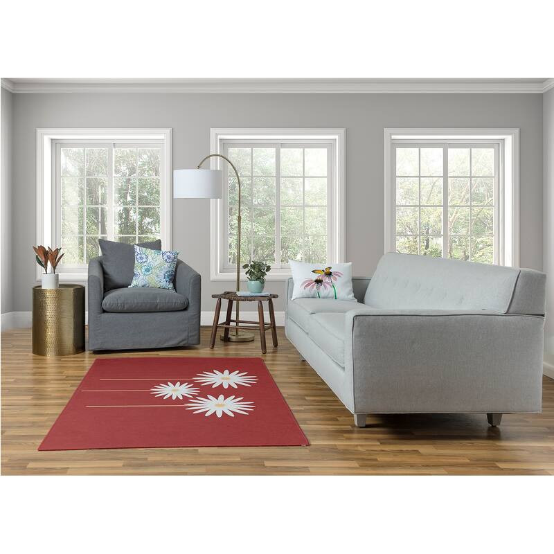 Floral Print Spring Chenille Rug