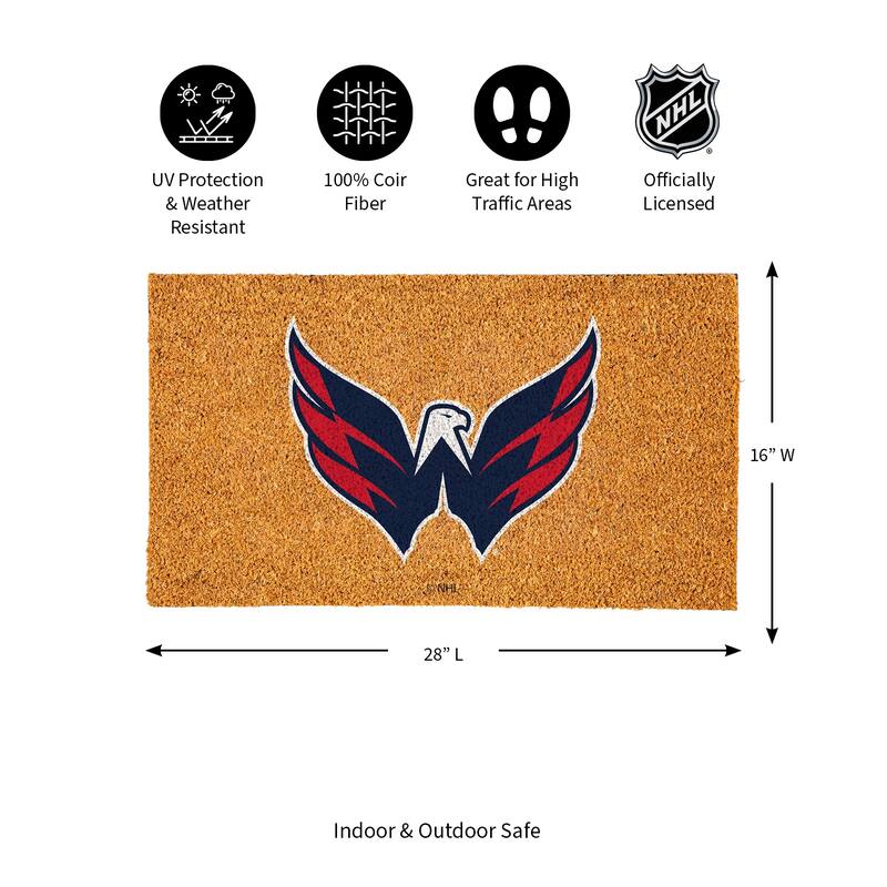 Coir Door Mat, 16"x 28", Washington Capitals - 28" x 16"
