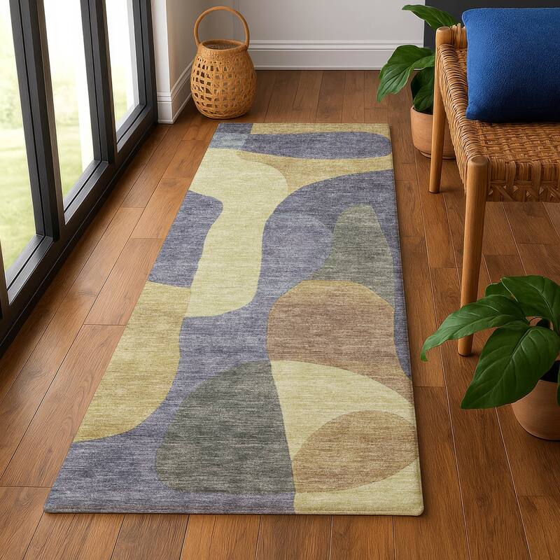 Premium Washable Super Soft Contemporary Siena Mayfield Rug - Purple - 2'3" x 7'6"