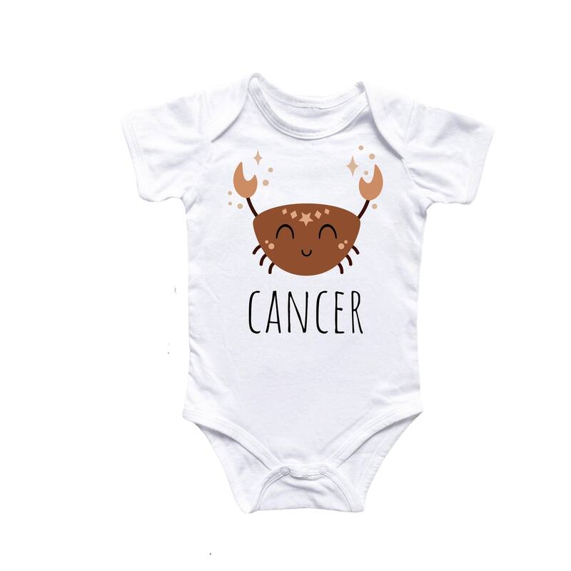 Cancer Zodiac - Baby Boy Girl Clothes Infant Bodysuit Funny Cute Newborn - Natural - 0-3M
