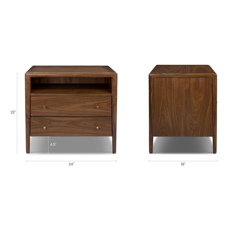 Poly & Bark Marla American Black Walnut Nightstand