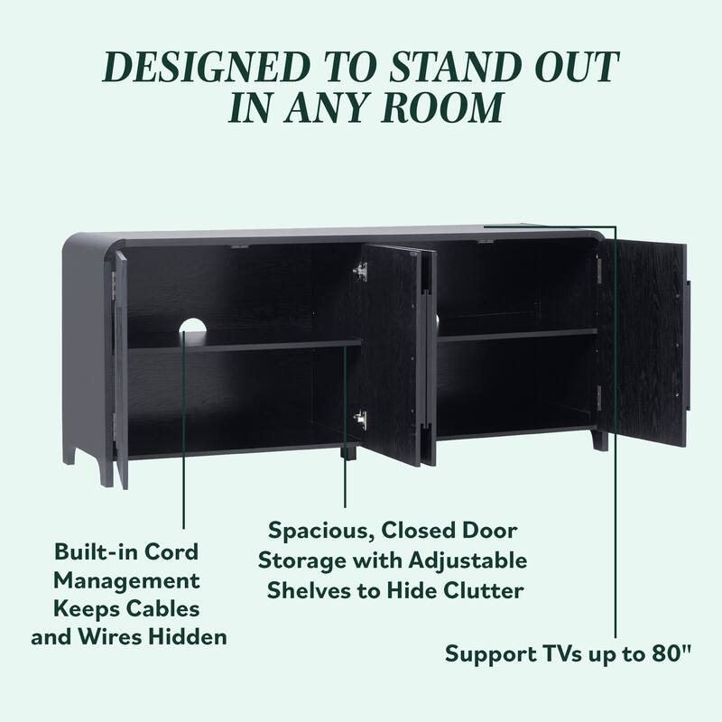 Middlebrook Modern Curved 70-inch Buffet Sideboard and TV Stand