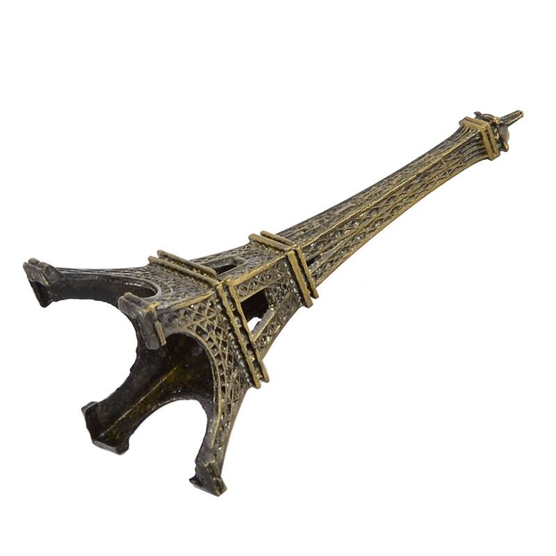 Home Metal Eiffel Tower Model Ornament Collection Bronze Tone 8cm Height - Bronze Tone