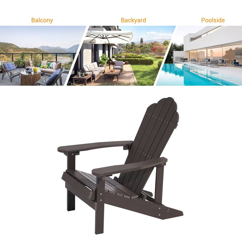 LIVOOSUN Adirondack Patio Chair Fire Pit Chair Weather Resistant