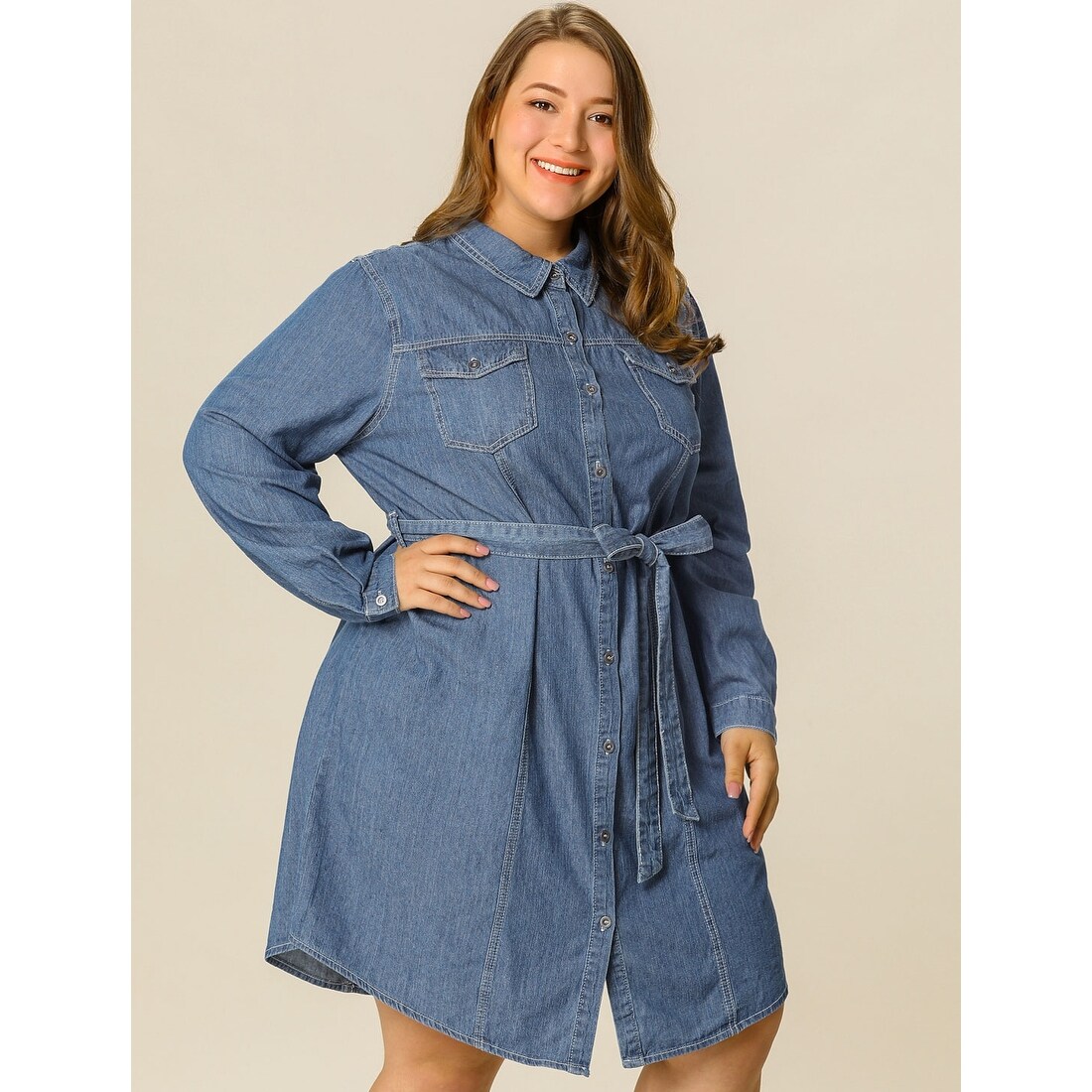 button down jean dress