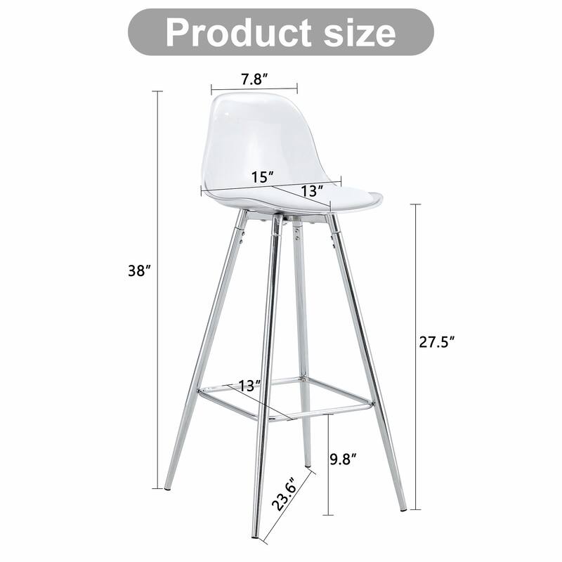 Comfortable Small-Sized Bar Chairs with Metal Legs - Modern Upholstered Style