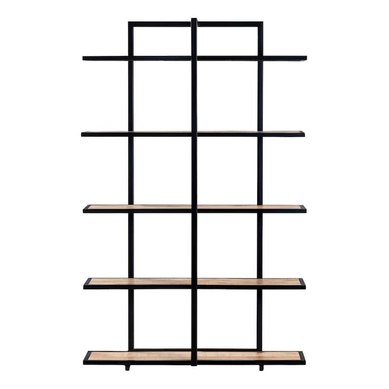 76.5 in. Brown Solid Wood 5 Shelf Etagere