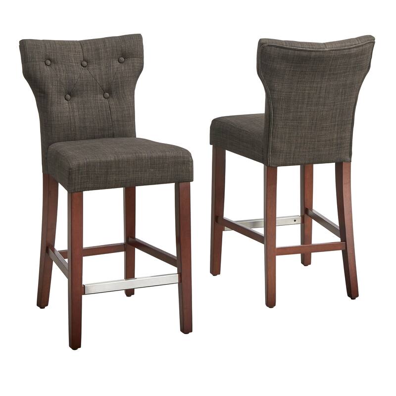 Simple Living 24-inch Langdon Upholstered Stools (Set of 2)
