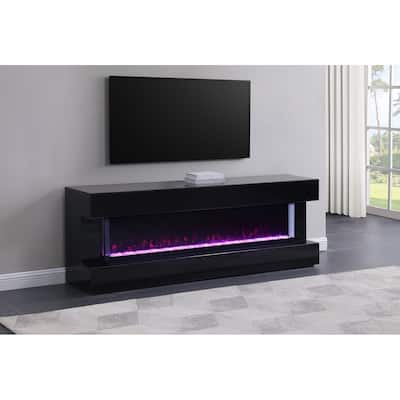Vallerie 71" TV Stand With Visual Flame Box