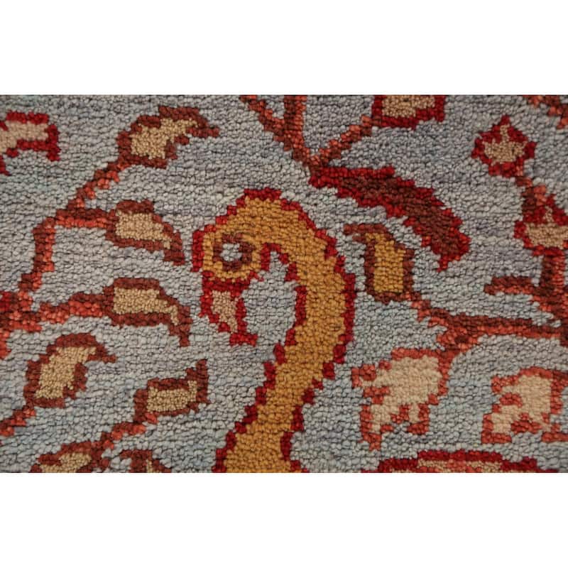 Animals Design Blue Ziegler Indian Runner Rug Hand-Knotted Wool Carpet - 2'6"x 7'11"