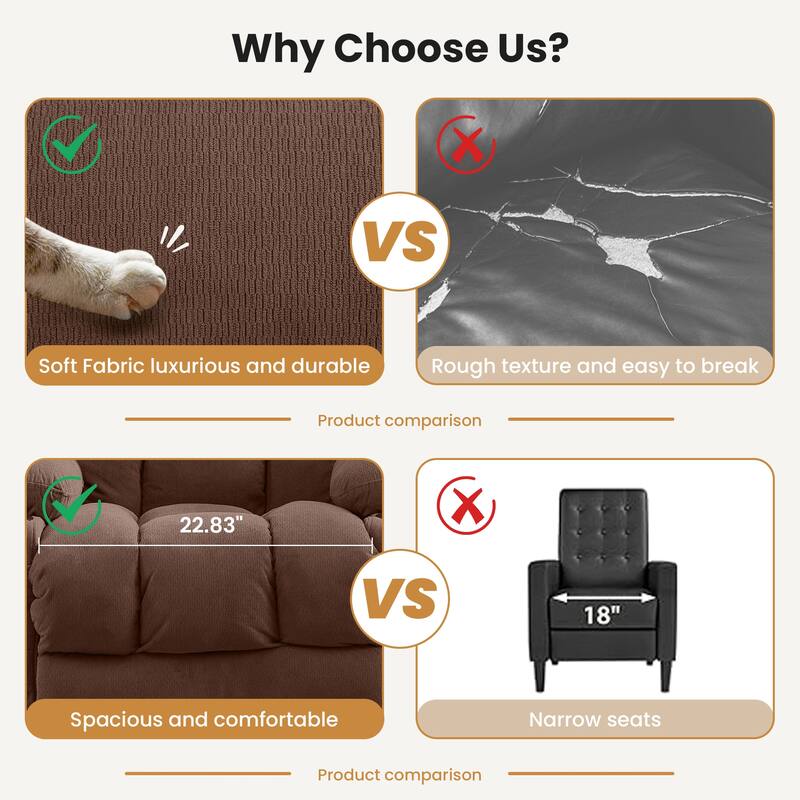 Power Lift Recliner with Heat & Massage USB Side Pockets for Elderly