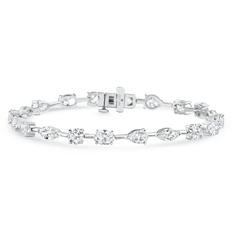 Bliss Diamond 5Ct Mixed Cut Diamond Tennis Bracelet 7" White Gold Lab Grown