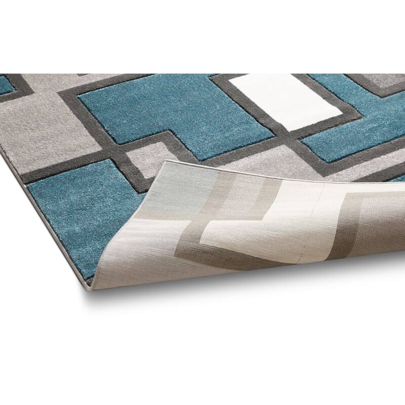 Well Woven Ruby Imagination Squares Modern Geometric Area Rug