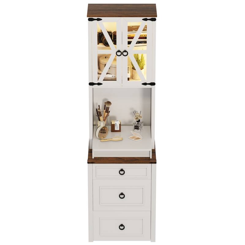 Makeup Vanity with Led Light and Hidden Storage