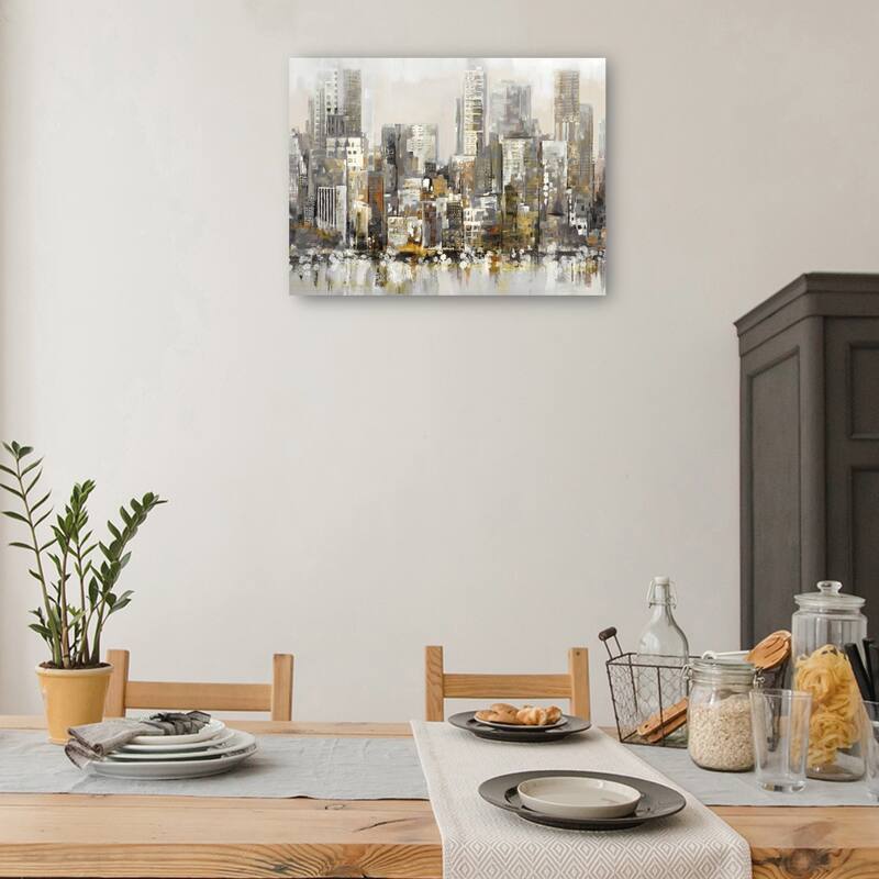 Urban Focus Gold By Studio Arts Canvas Art Print