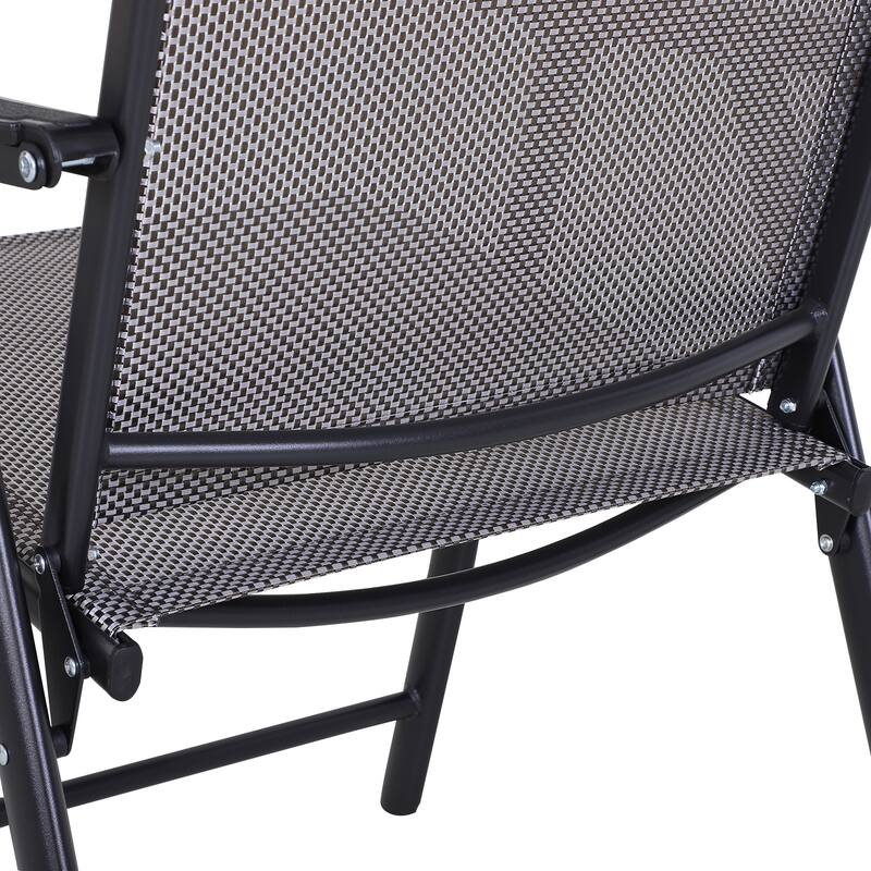 Outsunny 4-piece Folding Patio Chair Set with a Simple & Chic Design, Comfortable for the Deck, Garden, Yard & Travel