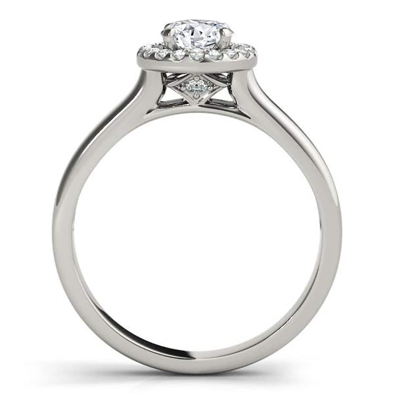 Auriya 14k White Gold Lab Grown Round Diamond Halo Engagement Ring 0.50 to 5.00 ct. tw. (F-G VS)