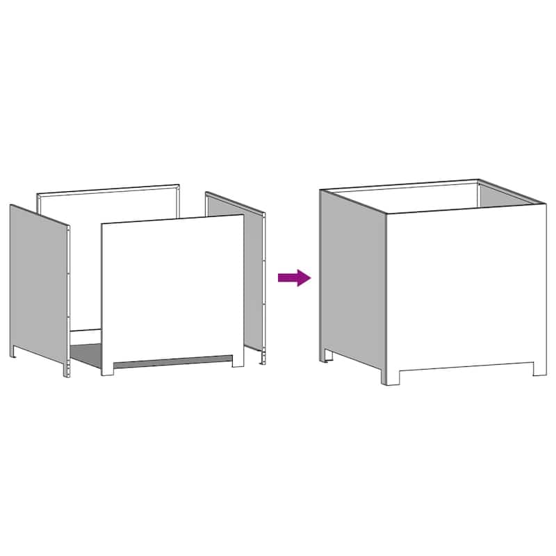 vidaXL Garden Planter Black Steel 19.7 in Durable Garden Planter - 19.7 x 19.7 x 19.7 in