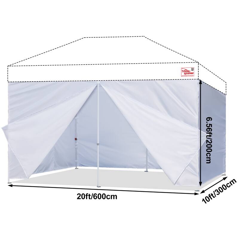 Tradesparker 10x10/10x20 Canopy Sidewall Kit 3 Walls+1 Doorwall Fits Pop Up Tents
