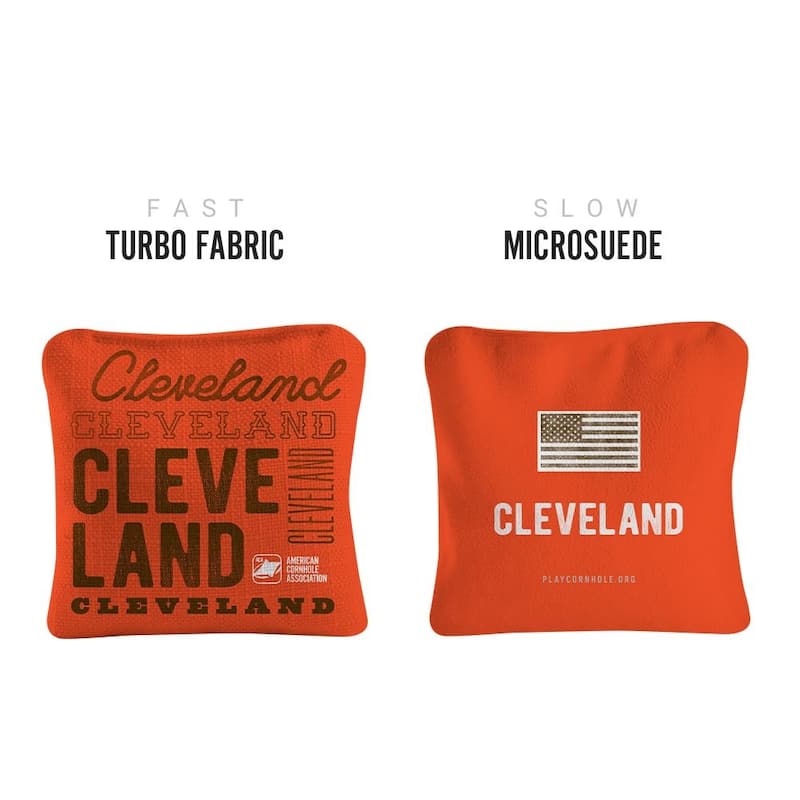 Cleveland Football Orange Dual Sided Cornhole Bags