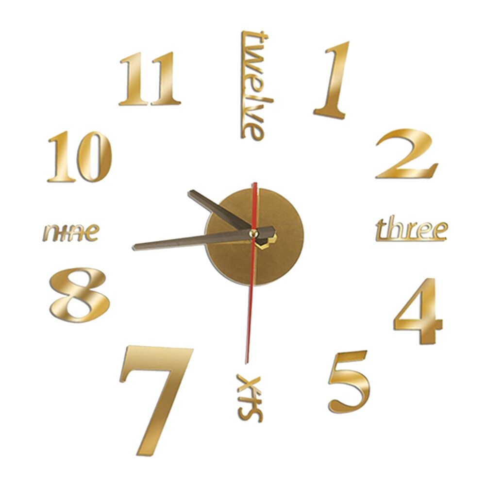 3D DIY Wall Clock Modern Acrylic Arabic Numeral Wall Clock Home  Bedroom Decor 
