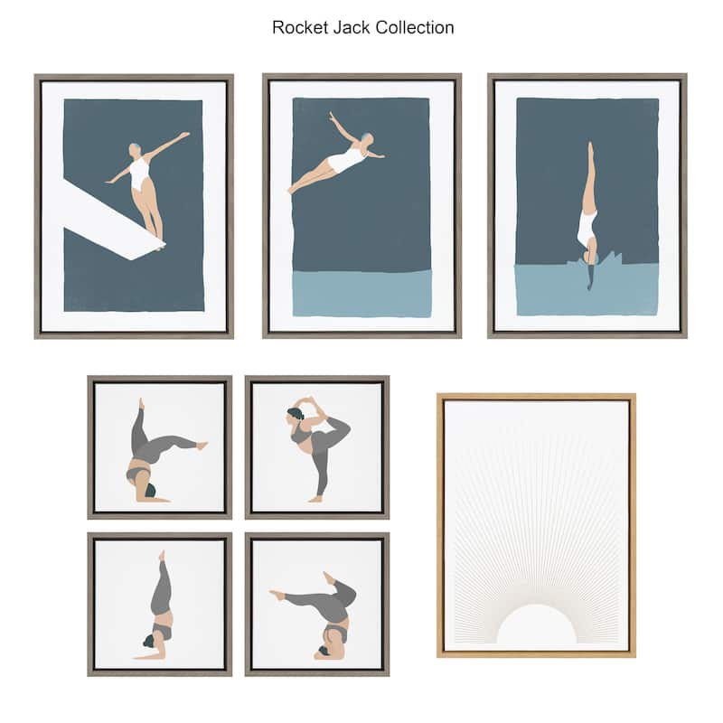Kate and Laurel Sylvie Splash Framed Canvas by Rocket Jack