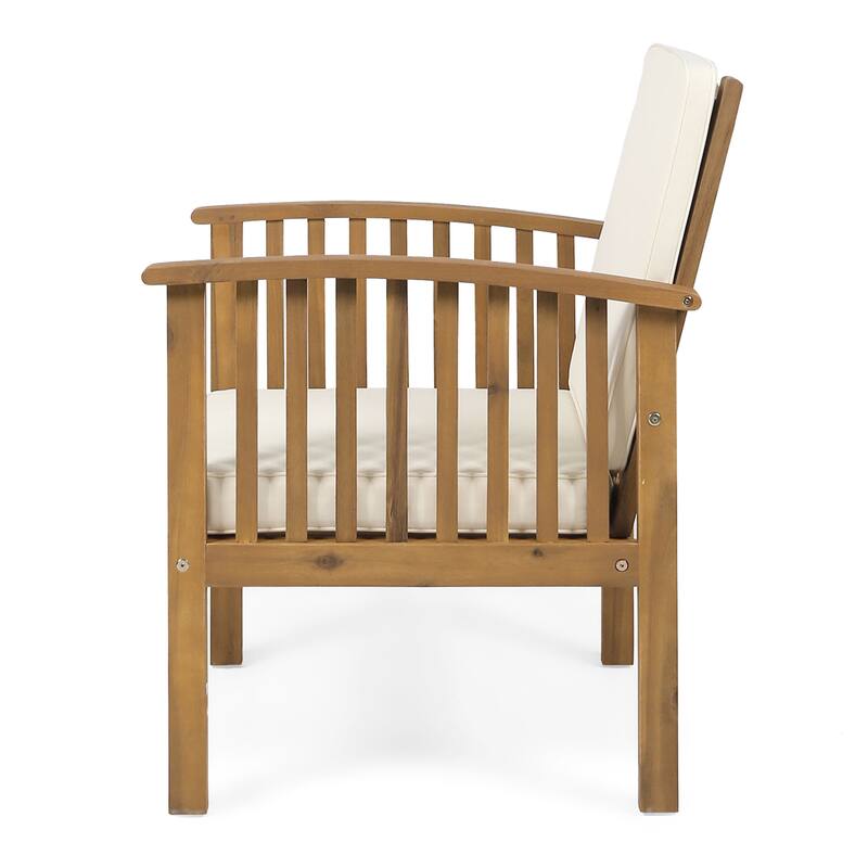 Casa Acacia Outdoor Acacia Wood Club Chairs(Set of 2) by Christopher Knight Home