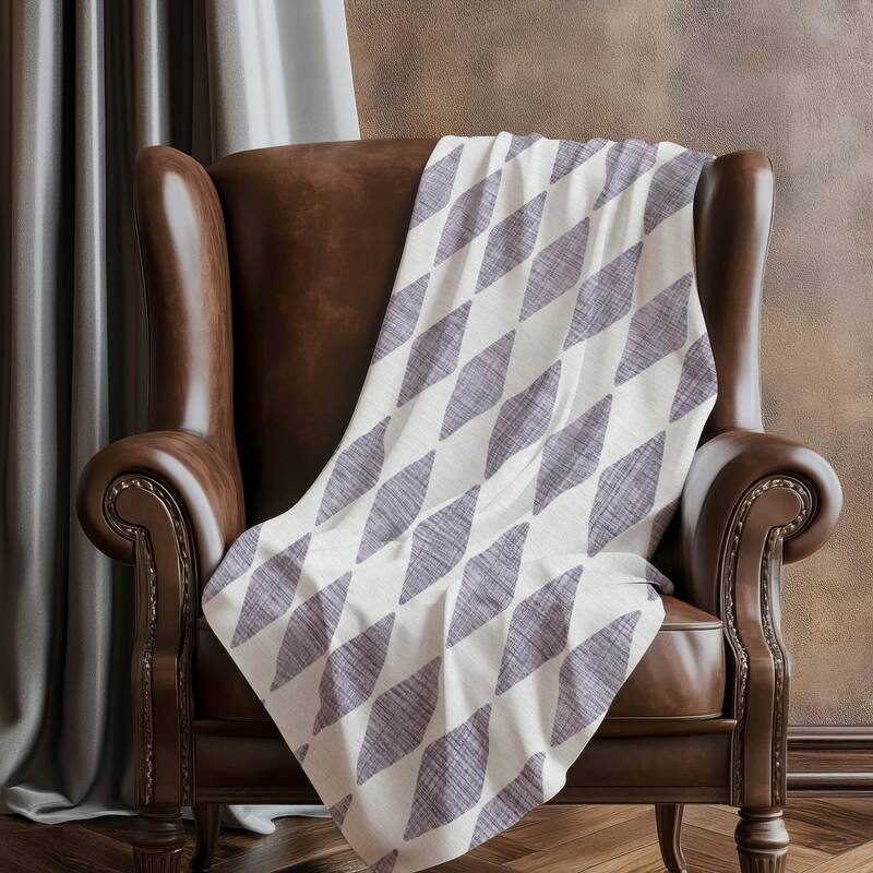 Premium Machine Washable Modern Argyle Sherpa Throw Blanket