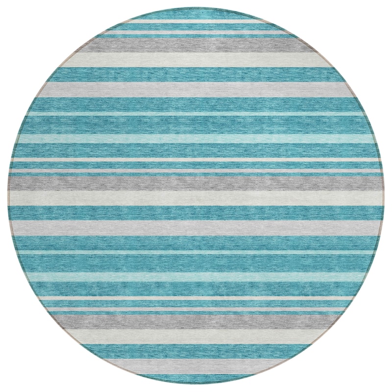 Machine Washable Indoor/ Outdoor Chantille Contemporary Stripes Rug