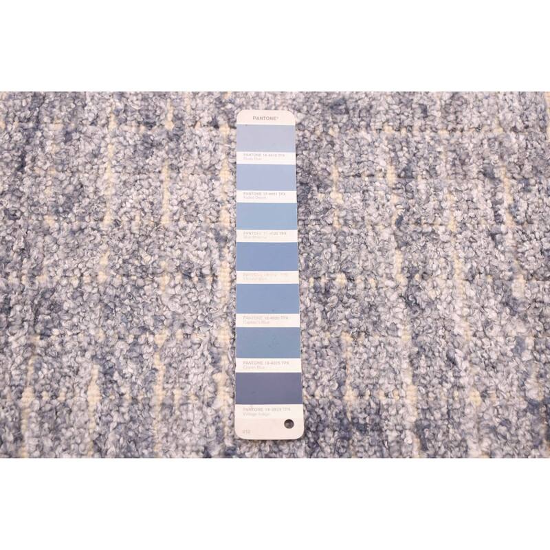 ECARPETGALLERY Hand Loomed Elysian Light Denim Blue Rug - 7'4 x 9'4