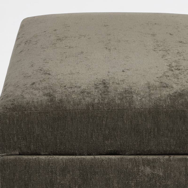 Oversized Chenille Modular Ottoman With Cushioned Top