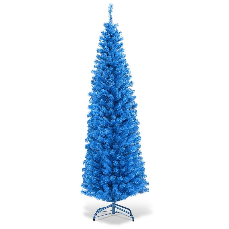 6F Pencil Christmas Tree Artificial Slim Tree - Blue