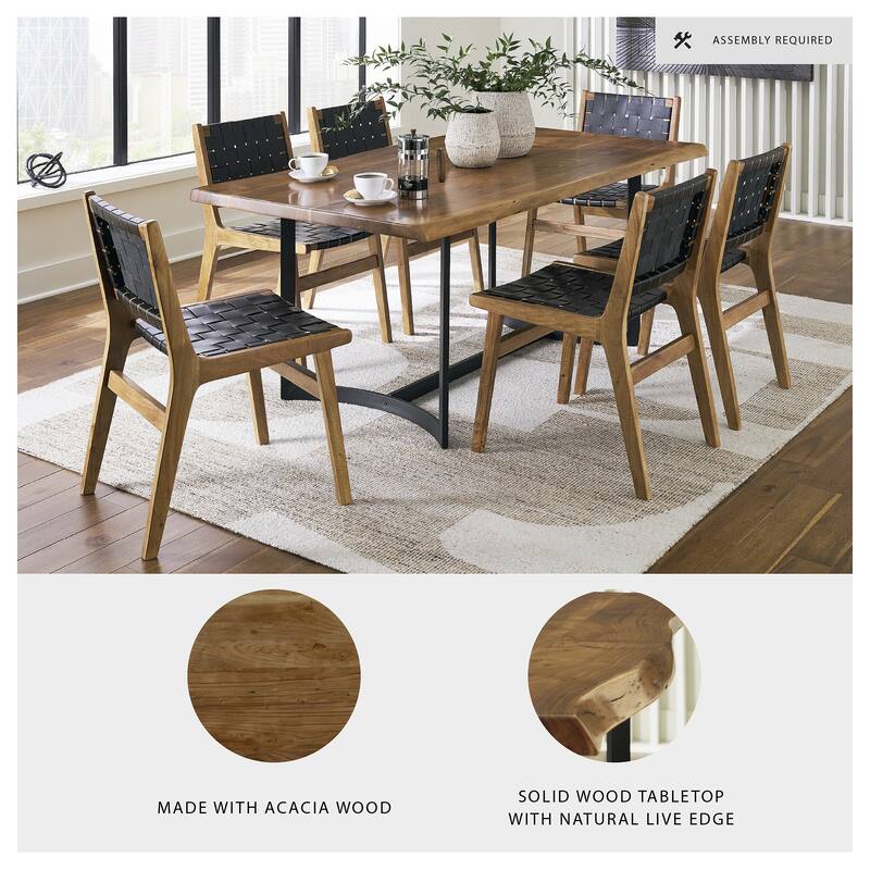 Signature Design by Ashley Fortmaine Brown/Black Dining Table - 72.25" W x 38.63" D x 30.63" H
