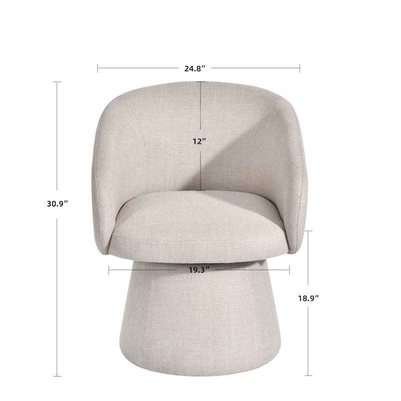 Upholstered Swivel Barrel Lounge Accent Chairs