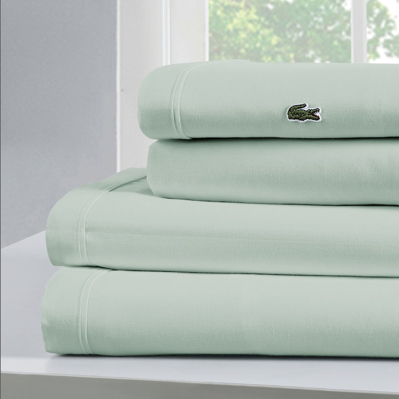 Lacoste Percale Cotton Solid Sheet Set