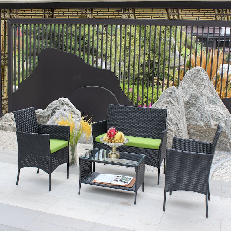 Rattan Patio Furniture Set (4 Pieces)